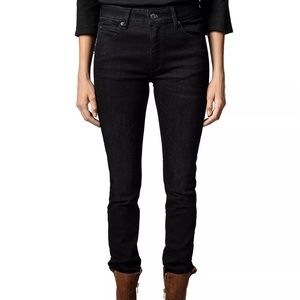 Zadig & Voltaire Ever Skinny Jeans In Anth Women's Size 26 Gray Black